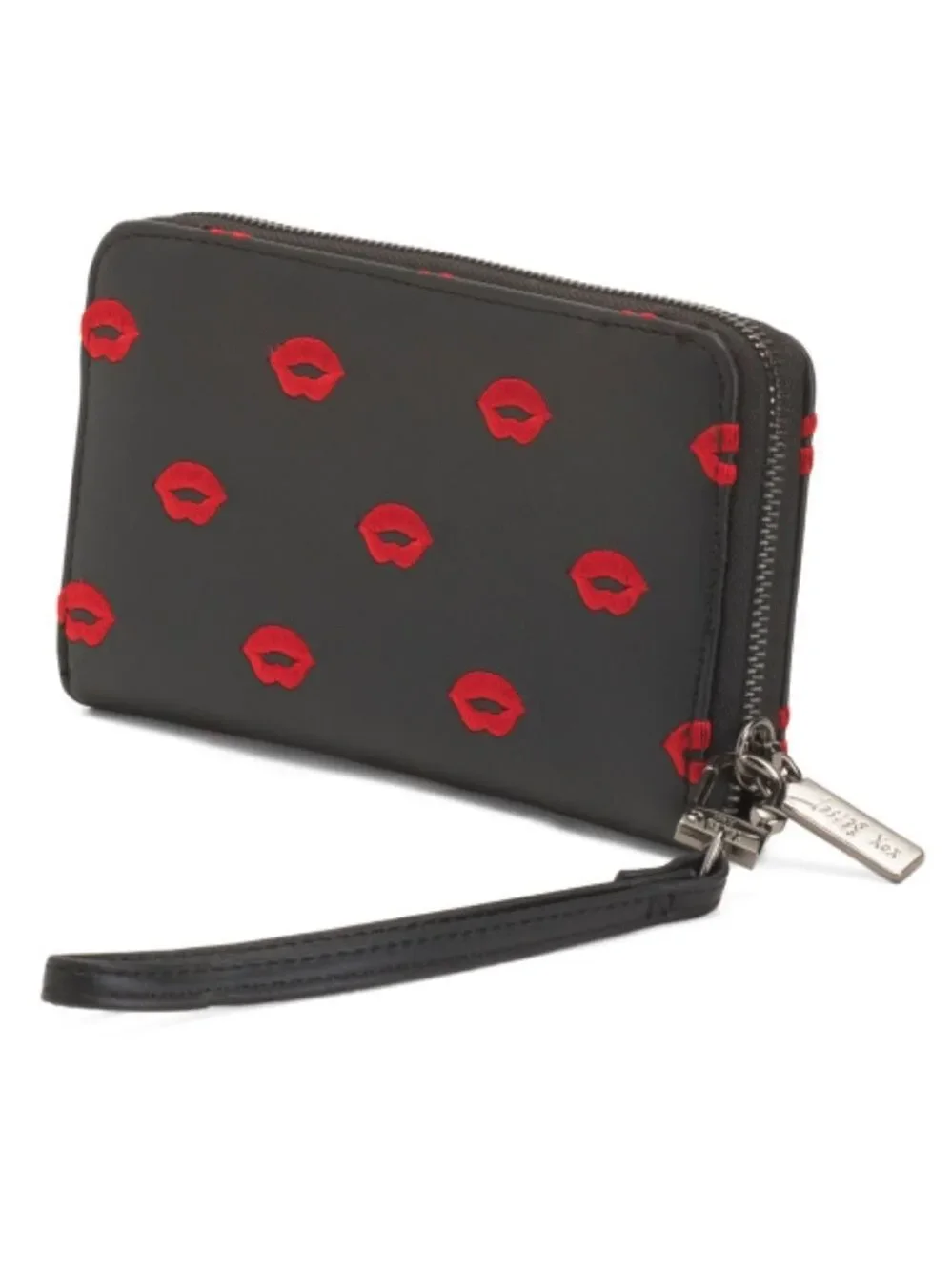 Betsey Johnson Lips Zip Around Wristlet Wallet New